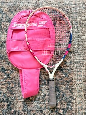 Babolat Pink Kids Tennis Racket with Matching Pink Cover